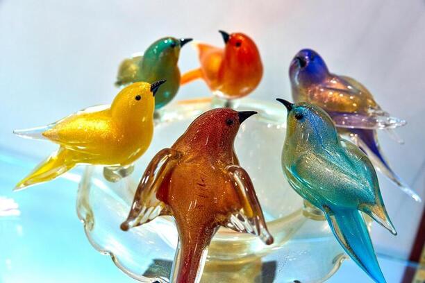Muránske sklo vtáčiky